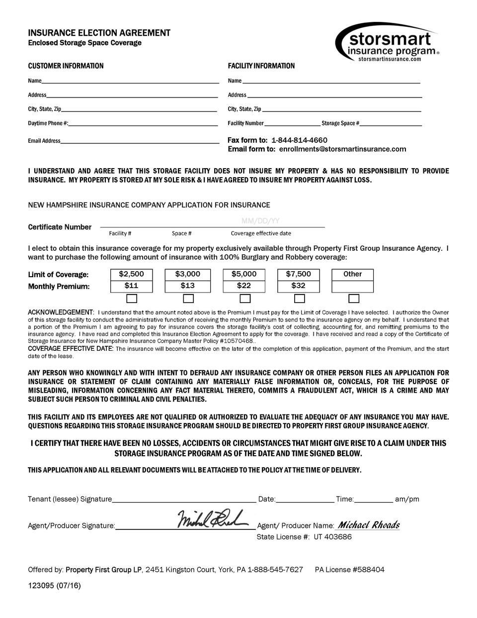 New UT 11 Insurance Election Ag